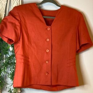 💐Vintage burnt orange short sleeve blazer